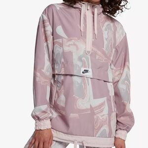 Nike Sportswear Marble-Print Half-Zip Hooded Jacket